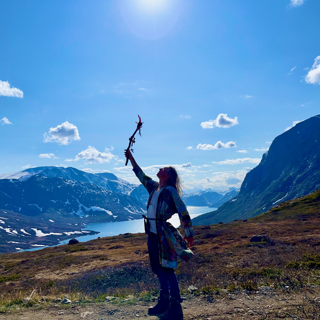 Jacob Moth with talking stick in Norway